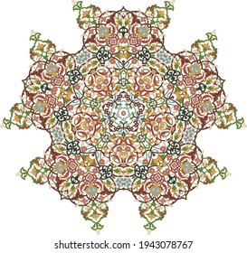 Pentagonal ornamental mandala, Five-pointed Isolated design element