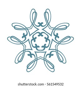 Mandala ornamental pentagonal, elemento de diseño aislado, ilustración vectorial 