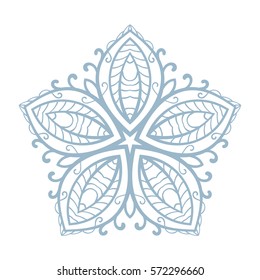 Pentagonal ornamental mandala, Isolated design element, Vector illustration