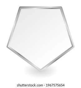 pentagonal plaque on white background