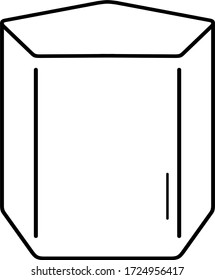 Pentagonal prism icon in outline