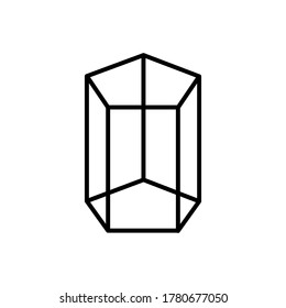pentagonal prism icon  outline style for your design