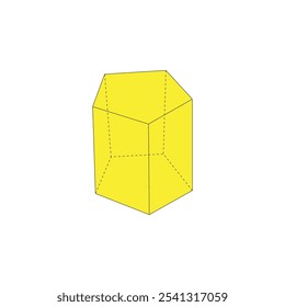 Ilustração do vetor da forma do prisma pentagonal no fundo branco