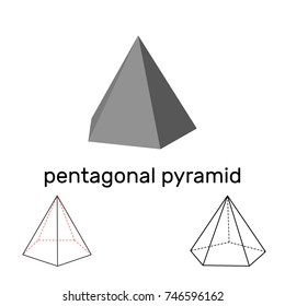 Pentagonal Pyramid Geometric Shape Isolated On Stock Vector (Royalty ...