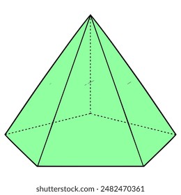 pentagonal pyramid illustration hand drawn isolated vector