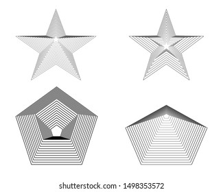 pentagonal shapes lines modern art design