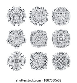 pentagonal,square decorative vector design elements set