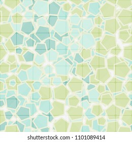 The pentagons form a camouflage pattern. Seamless texture. A grid consisting of striped squares.