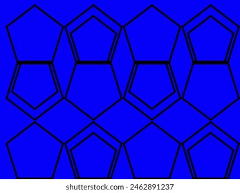 Pentagon's patters with blue background, Patrones de pentagono con fondo azul oscuro