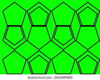 Pentagon's patters with green background, Patrones de pentagono con fondo verde