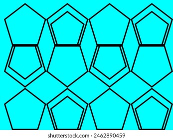 Pentagon-Muster mit hellblauem Hintergrund, Patrones de pentagono con fondo azul claro