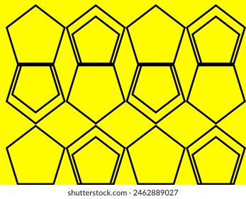 Pentagon's patters with yellow background, Patrones de pentagono con fondo amarrillo