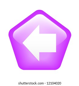 Pentagon-shaped glassy lilac Back button