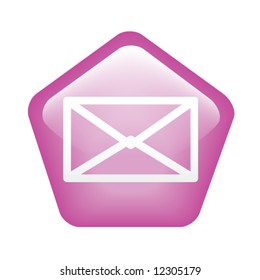 Pentagon-shaped glassy lilac Mail button