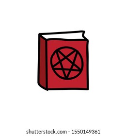 pentagram book doodle icon, vector illustration