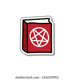 pentagram book doodle icon, vector illustration 