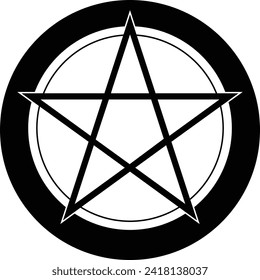Botón Pentagram sobre fondo blanco. Ilustración vectorial.