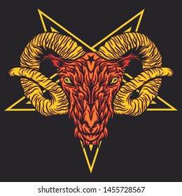 Pentagram Demonic Goat Head Stock Vector (royalty Free) 1455728567 