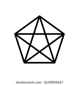 Pentagram. Editable stroke vector icon.
