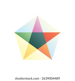 Pentagram. Editable vector icon, coloured.