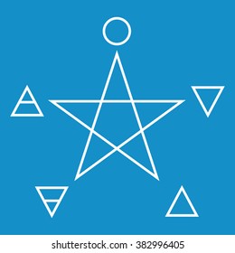Pentagram with five elements : Spirit , Air , Earth , Fire and Water . Vector illustration