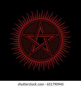 Pentagram Flat Vector / Ancient Symbol