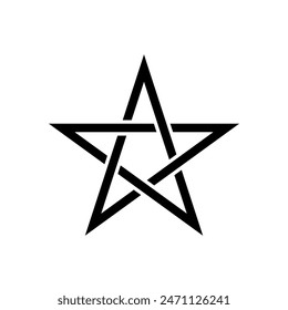 Pentagram glyph icon. Clipart image isolated on white background