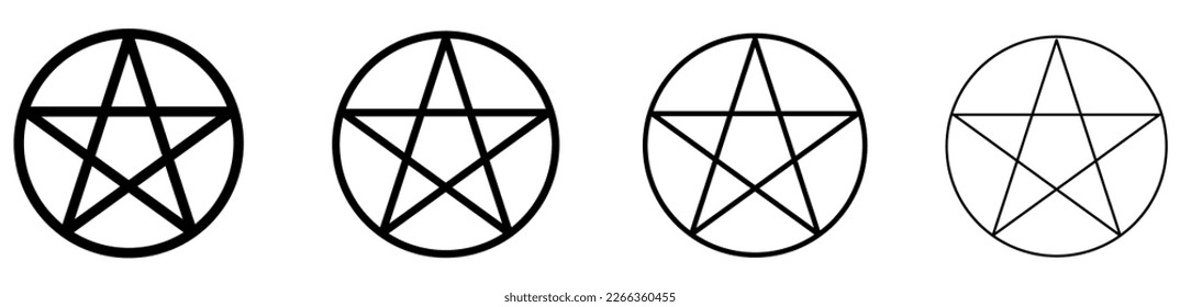 Pentagram icon in circle. Symbol for website design, logo, app, UI. Vector illustration, EPS10