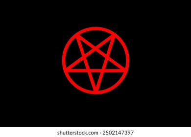 Pentagram icon design vector illustration in black background.