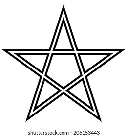 Pentagram icon on white background. Vector illustration.