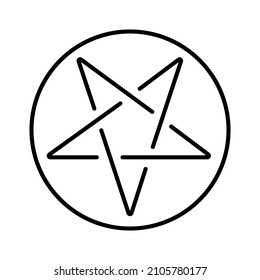 pentagram icon on white background, vector illustration.