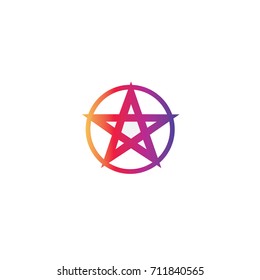 Pentagram icon silhouette vector illustration