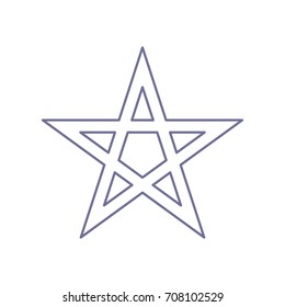 Pentagram icon. Vector. Violet linear icon on white background. Isolated.