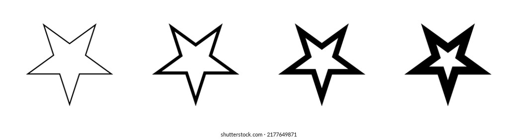 Pentagram. Inverted star. Vector illustration isolated on white background