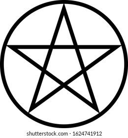 
Pentagram isolated vector occultism star symbol in a circle. Occultism, halloween.
