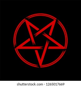 Pentagram isolated vector occultism symbol star in circle