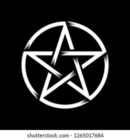 Pentagram isolated vector occultism symbol star in circle