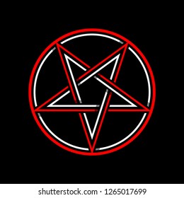 Pentagram isolated vector occultism symbol star in circle