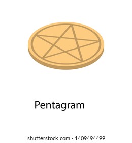 
Pentagram in isometric icon design  
