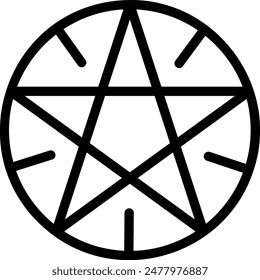 pentagram line icon illustration vector