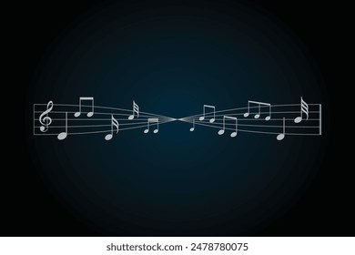 Pentagram and musical note design editable background free vector image