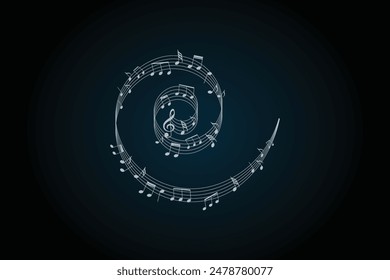 Pentagram and musical note design editable background free vector image