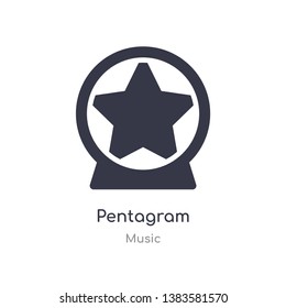 pentagram outline icon. isolated line vector illustration from music collection. editable thin stroke pentagram icon on white background