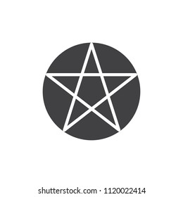 Pentagram or pentalpha vector icon. filled flat sign for mobile concept and web design. Paganism simple solid icon. Symbol, logo illustration. Pixel perfect vector graphics