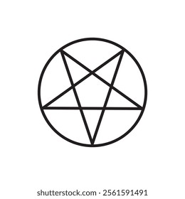 Pentagram or pentalpha vector icon, vector Paganism simple line illustration..eps