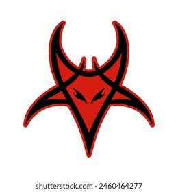 The pentagram, the sign of Lucifer. The head of a horned Goat in a pentagram. Sigil of Baphomet, isolated on black, vector illustration