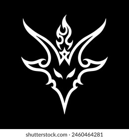 The pentagram, the sign of Lucifer. The head of a horned Goat in a pentagram. Sigil of Baphomet, isolated on black, vector illustration