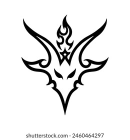 The pentagram, the sign of Lucifer. The head of a horned Goat in a pentagram. Sigil of Baphomet, isolated on black, vector illustration