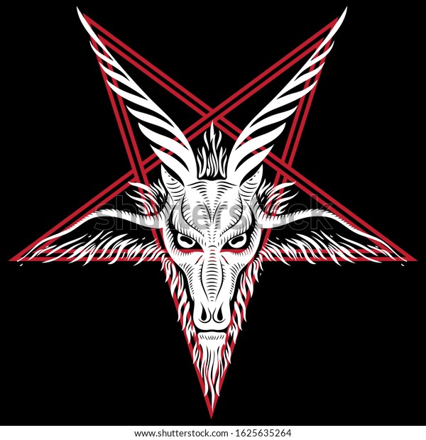 Pentagram Sign Lucifer Head Horned Goat Stock Vector (Royalty Free ...