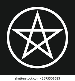 Pentagram sign symbol icon. Pentacle Sign. Esoteric Symbol. Isolated on white and black background. Pentagram logo. Vector illustration.